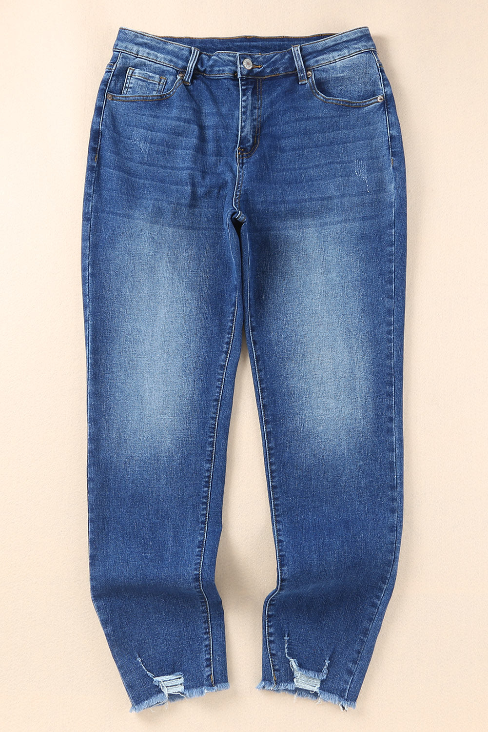 Raw Hem Ankle Length Jeans