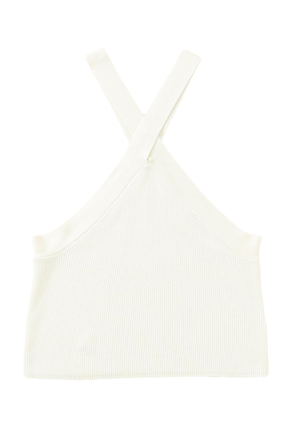 Ribbed Knit Cropped Halter Top for Women