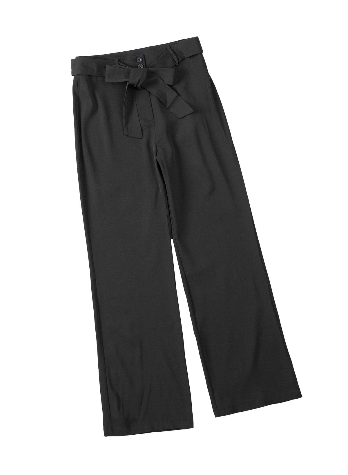 Belted Wide Leg High Waisted Pants