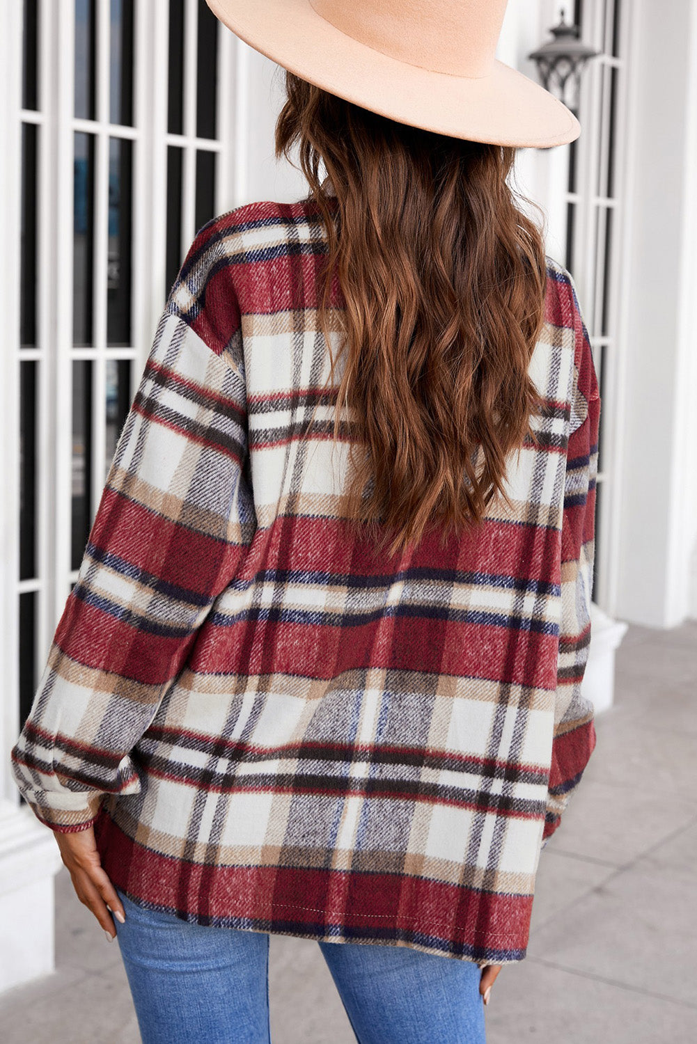 Plaid Button Up Long Sleeve Flannel Jacket
